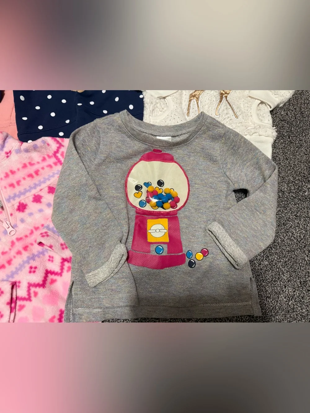 18-24 month 2t girls sweatshirts Minnie deer fleece gum ball